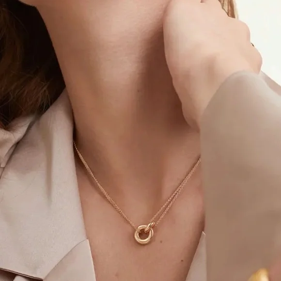 ⚜️𝟯𝟬%𝗢𝗙𝗙 𝗯𝘂𝗻𝗱𝗹𝗲𝘀 𝟯+⚜️ NEW Interlocked Stainless Steel Necklace - Picture 7 of 15